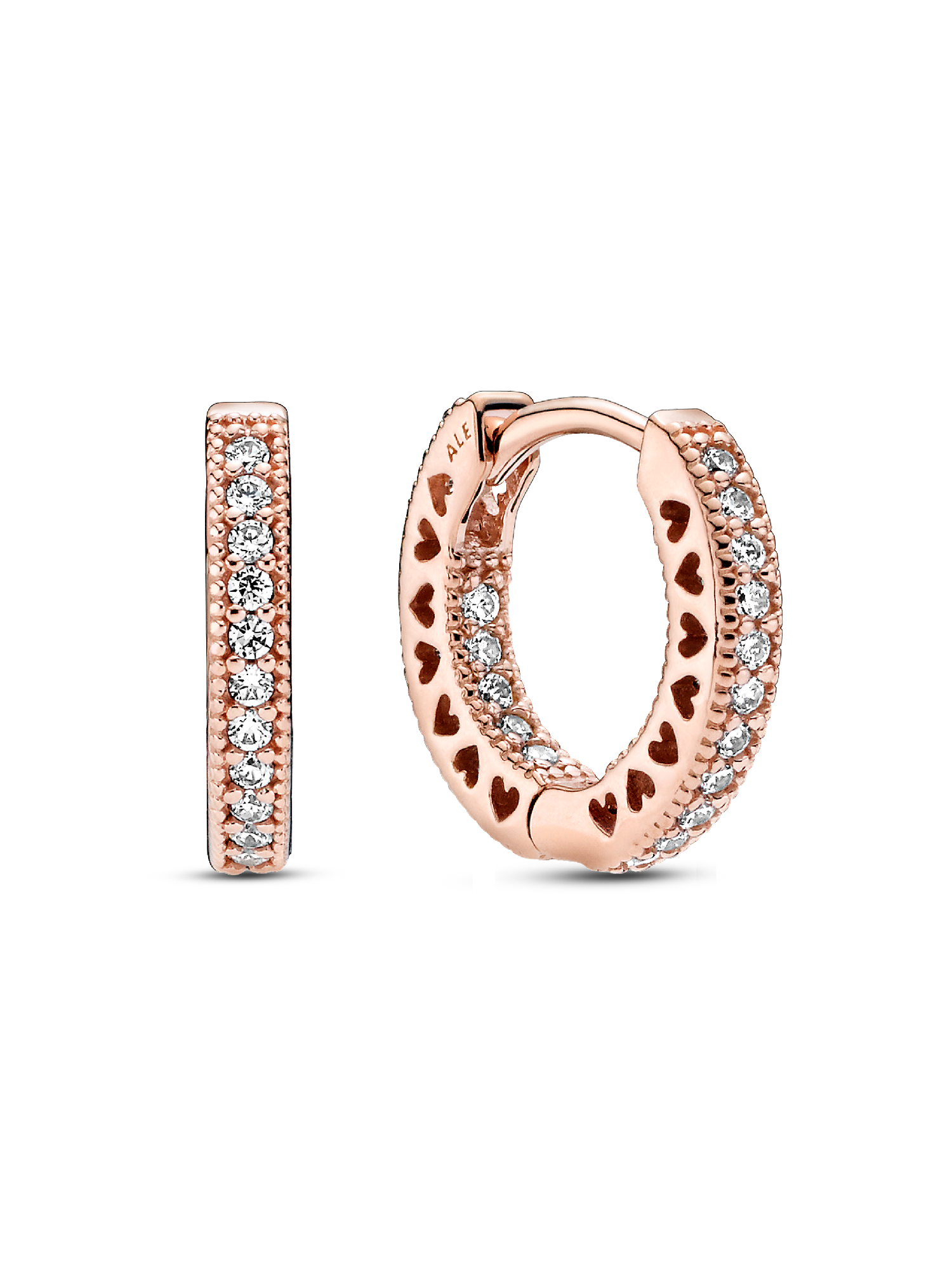 Aretes de aro Corazón de pavé