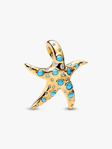 Charm colgante Estrella de mar azul reluciente