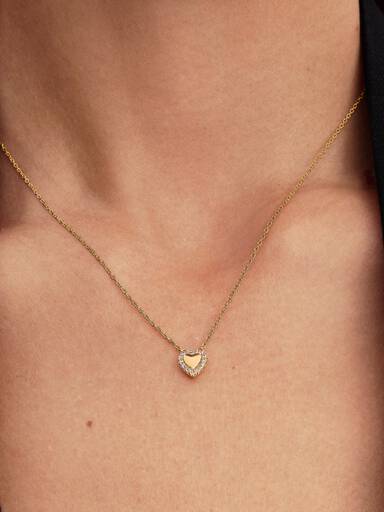 Collar Collier Corazón grabable con aro