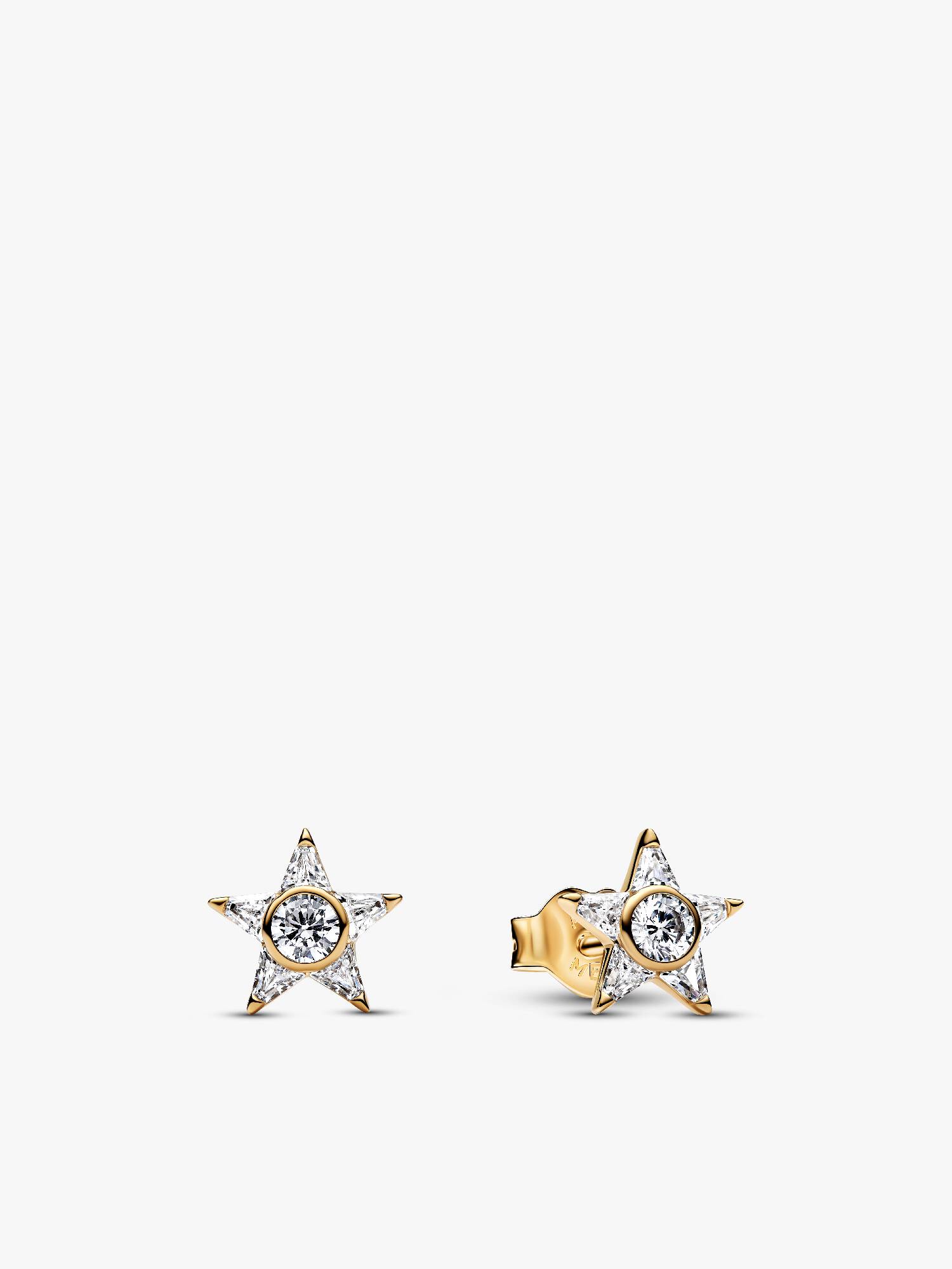 Aretes de botón Estrella Brillante 
