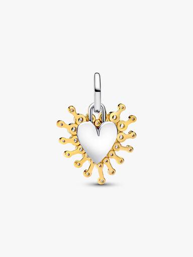 Charm colgante doble Corazón radiante