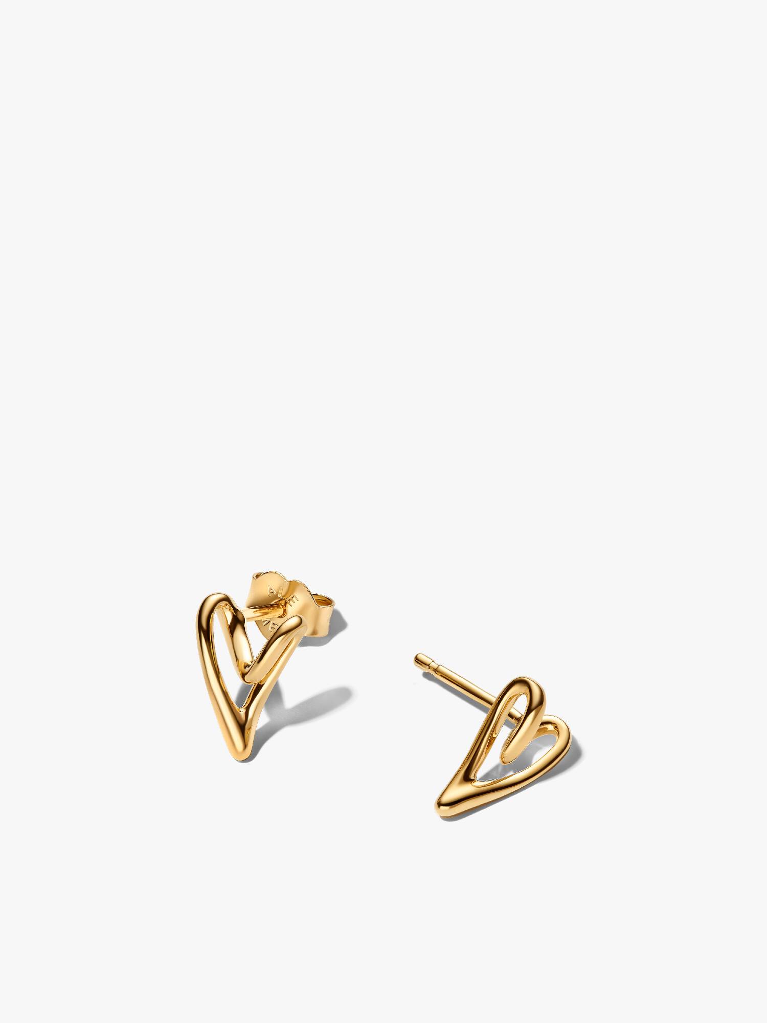 Aretes de botón Corazón con forma orgánica