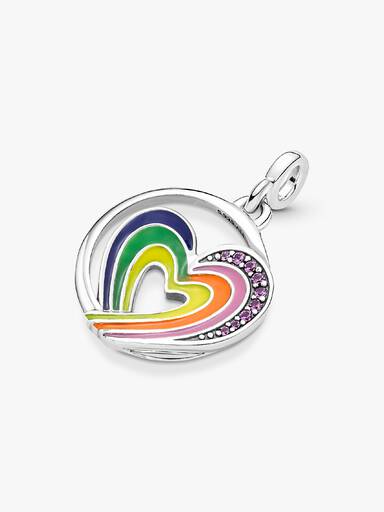 Charm Medallón Corazón arcoíris de libertad Pandora ME