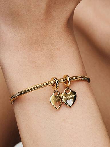 Charm colgante Corazón abierto doble