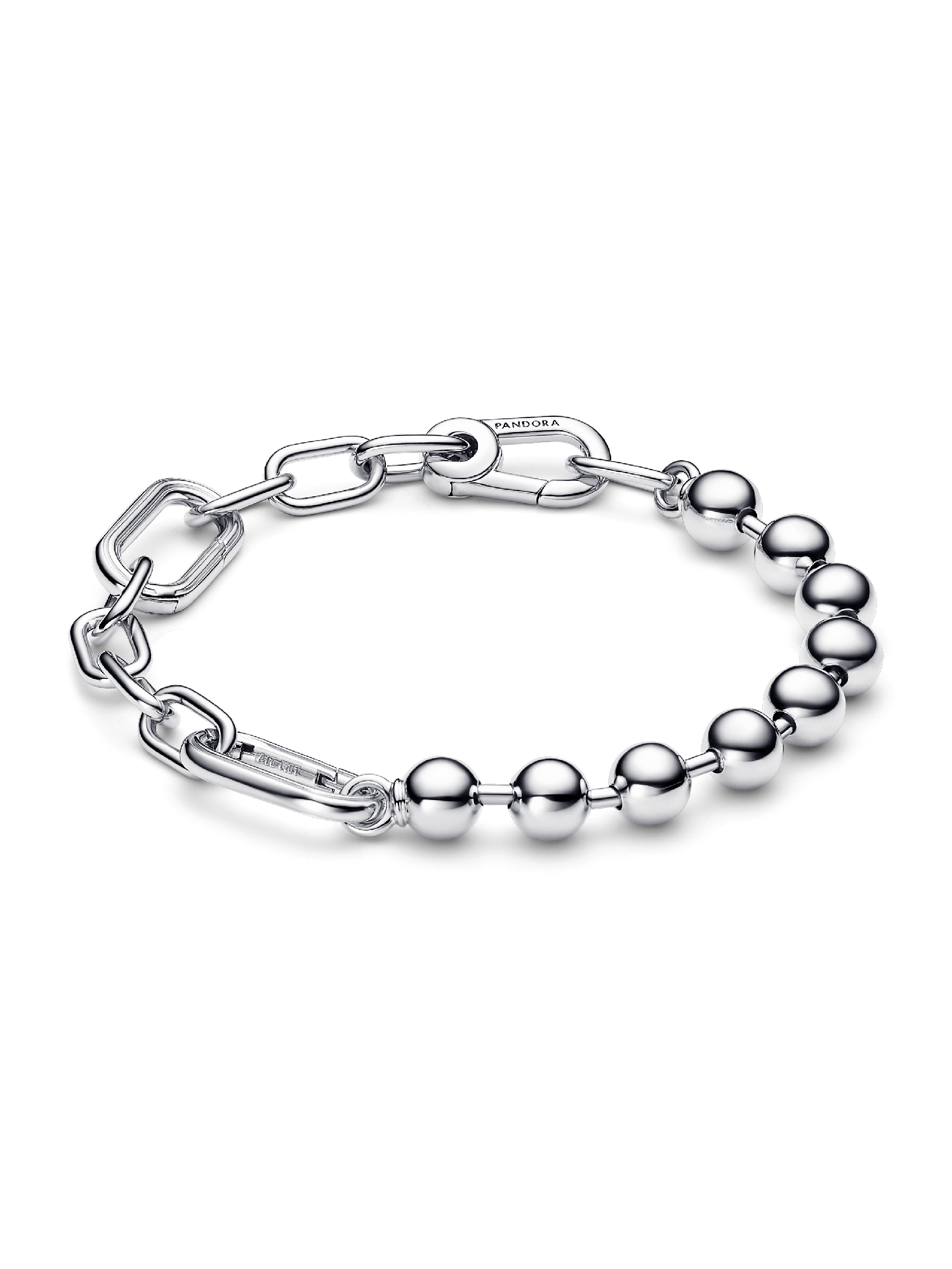 Brazalete de cadena de eslabones y cuentas de metal