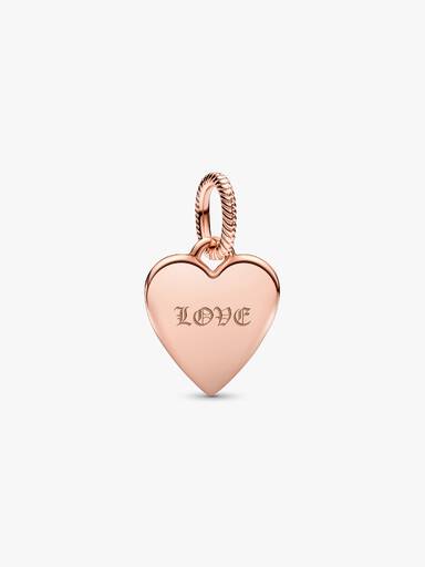 Pendiente Placa grabable en forma de corazón