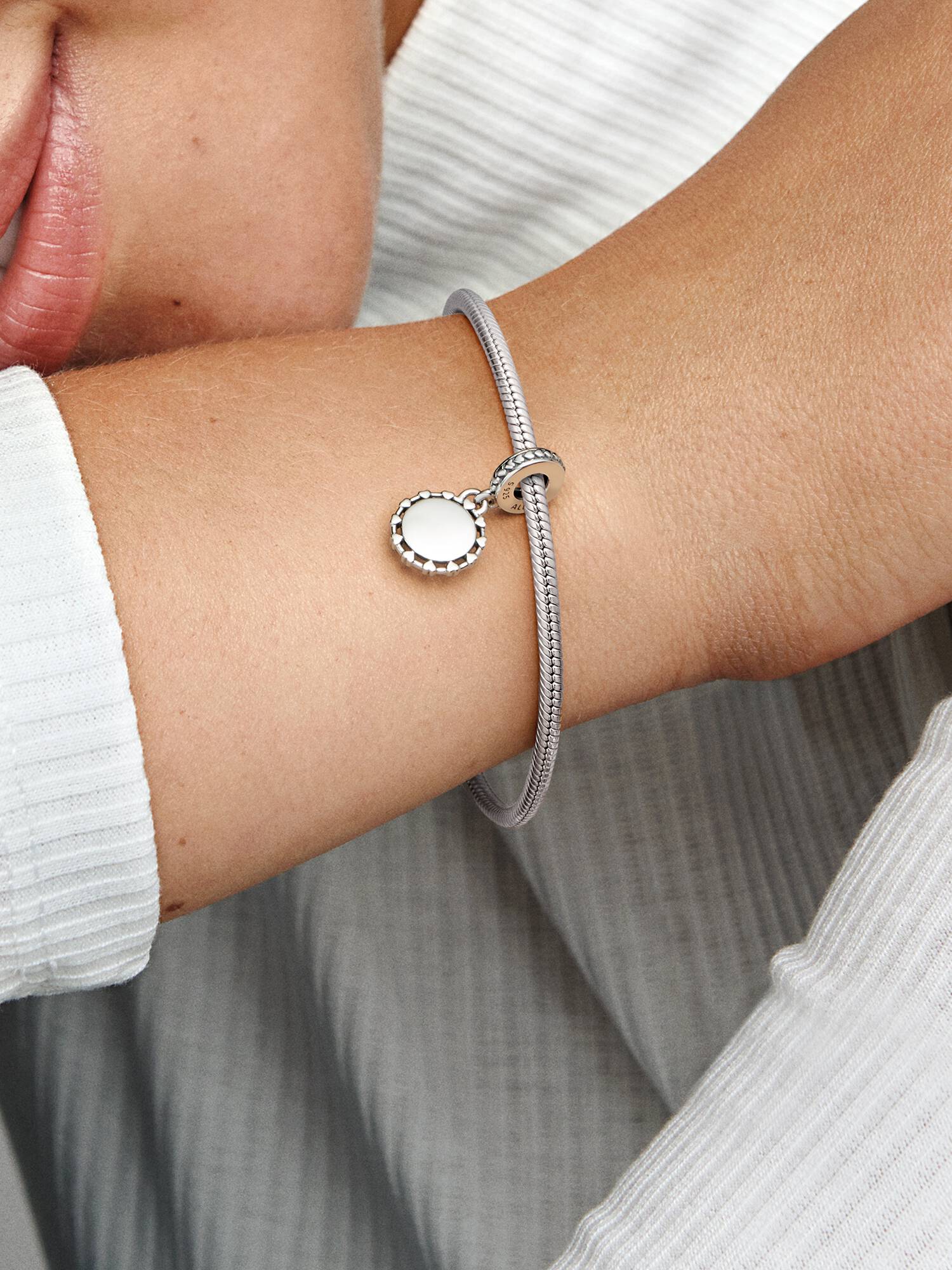 Charm Colgante Disco y Corazones Grabable
