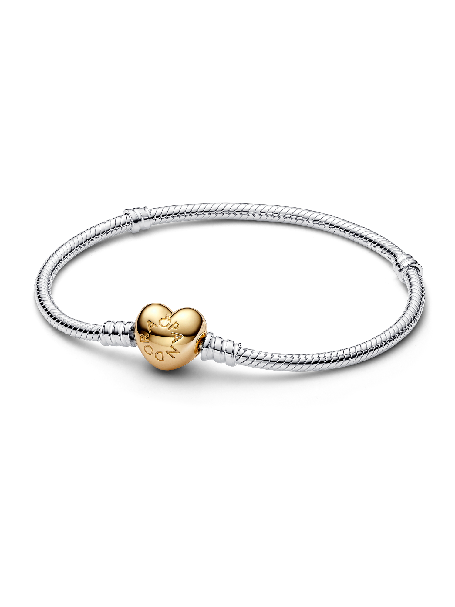 Brazalete cadena de serpiente con broche de corazón