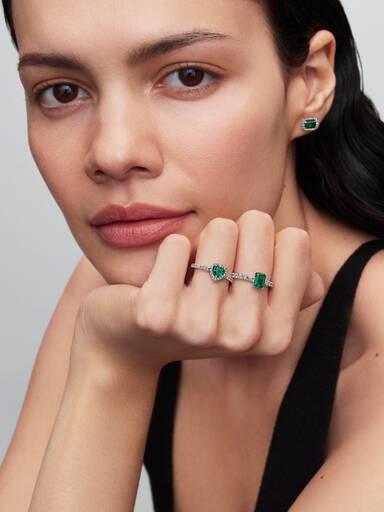 Aretes de botón Rectángulo reluciente