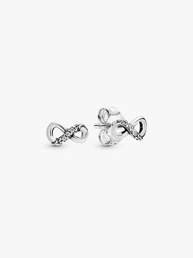 Aretes de botón infinito reluciente