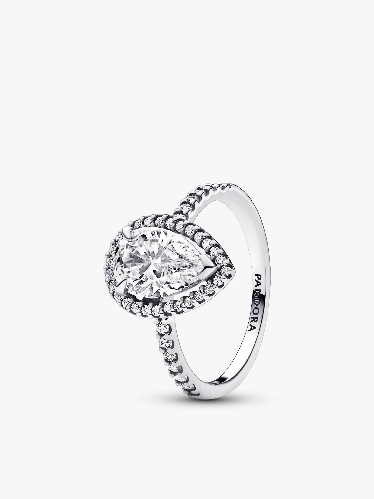 Anillo Halo Brillante Corte Pera