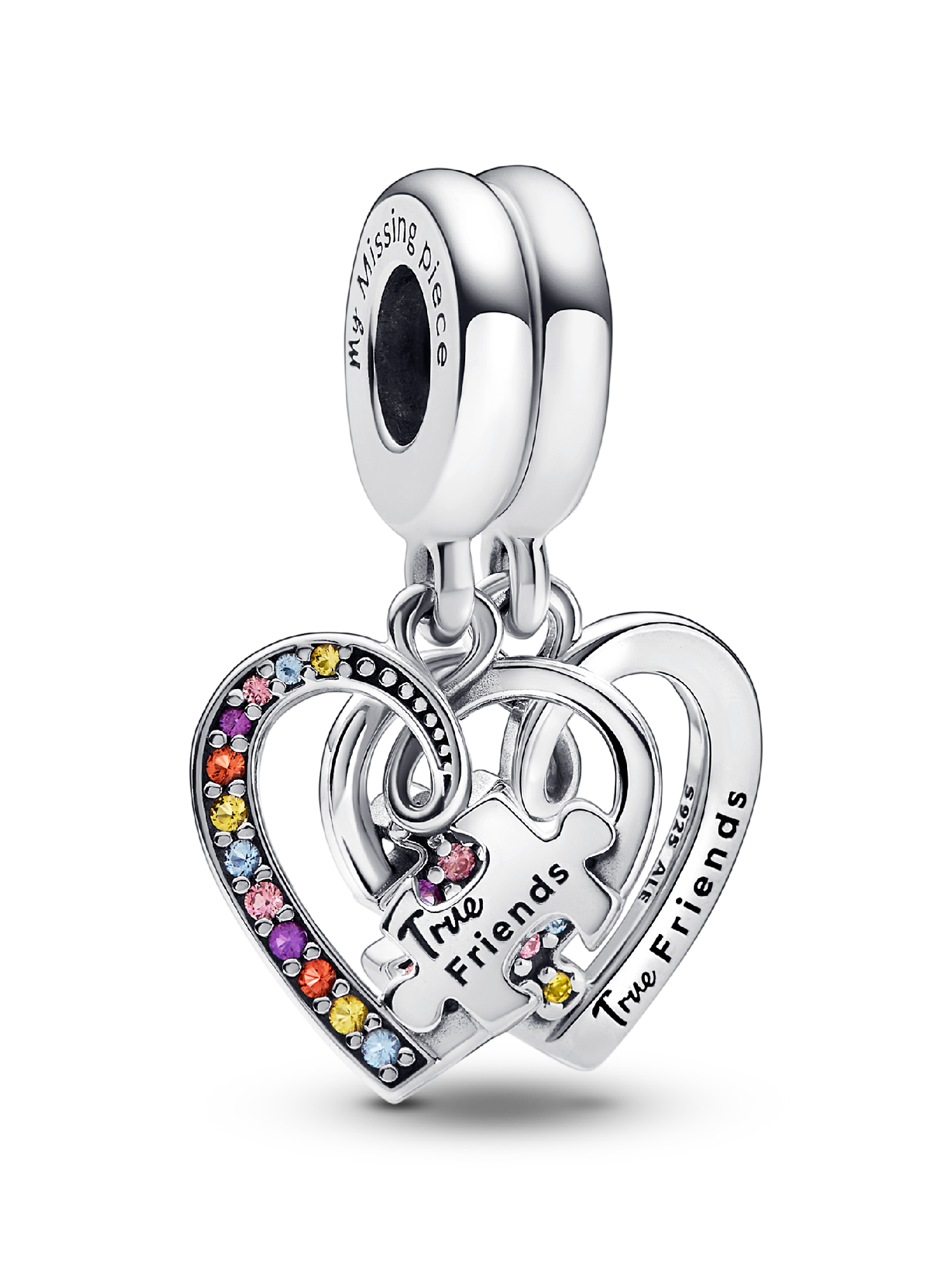 Charm colgante Corazones de Amistad separables con pieza de rompecabezas