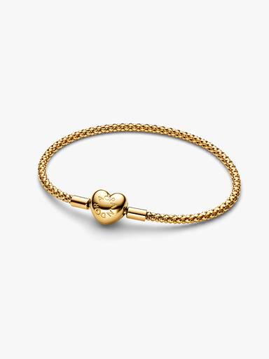 Pulsera de Cadena de Tachuelas con Cierre de Corazón