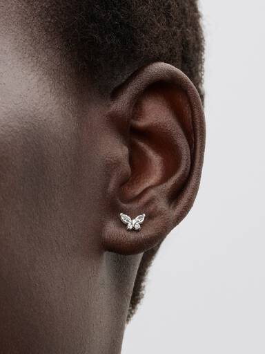 Aretes de botón Mariposa