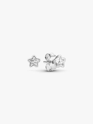 Aretes de botón Estrella Centelleante