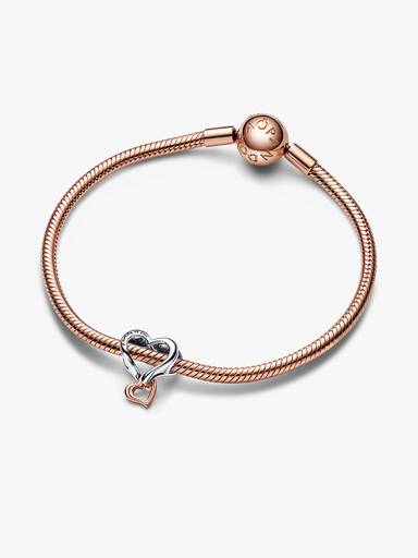 Charm de dos tonos Corazón calado con infinito