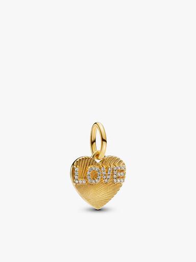 Set de Pulsera con Charm Corazón Dorado Grabable BE LOVE