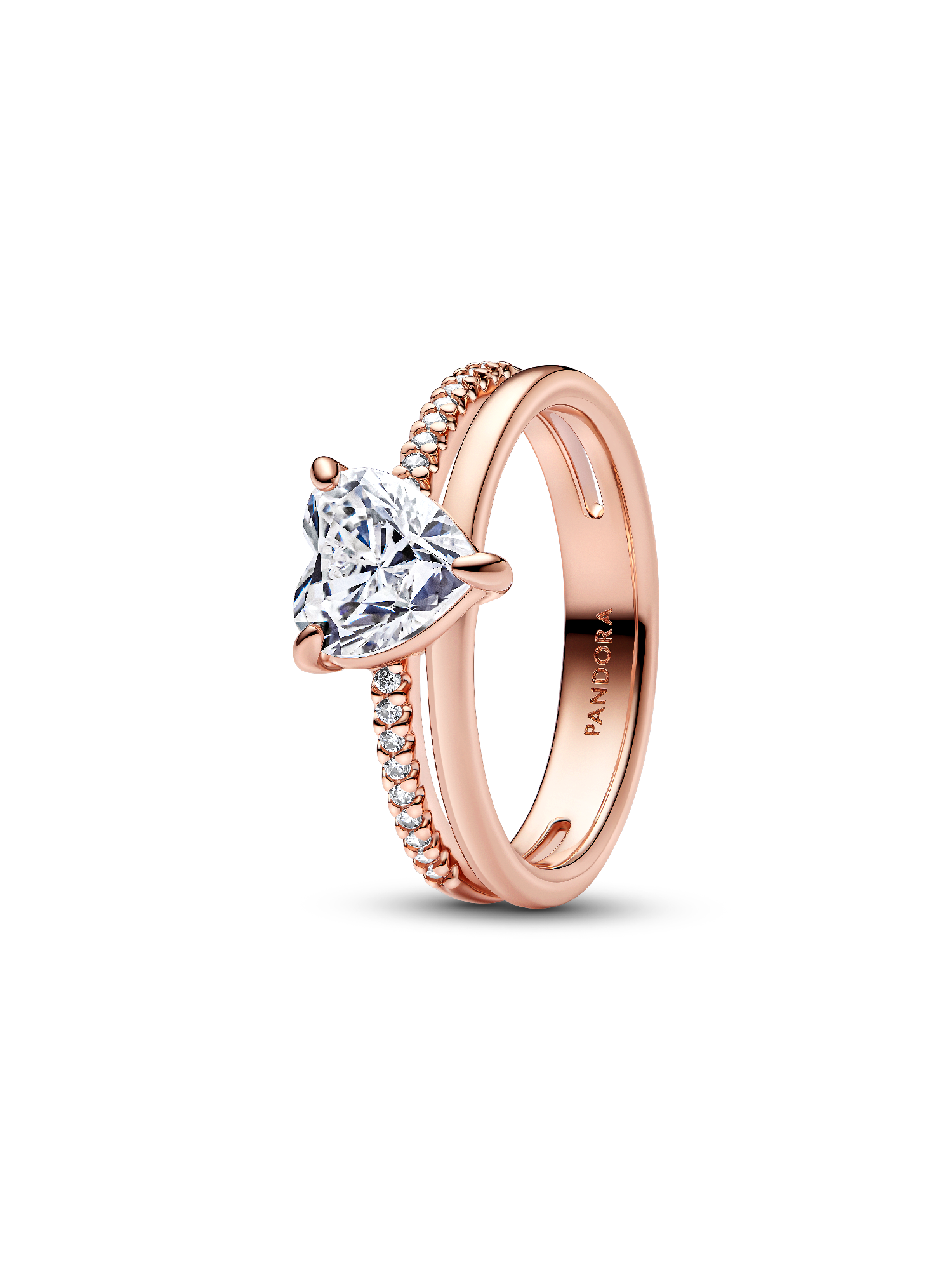 Anillo Corazón Doble Banda