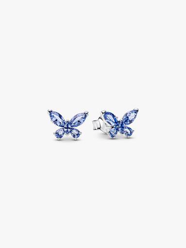 Aretes de botón Mariposa