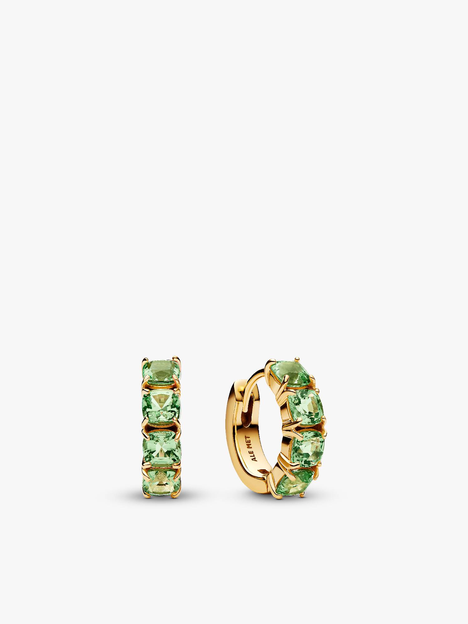 Aretes de aro verdes