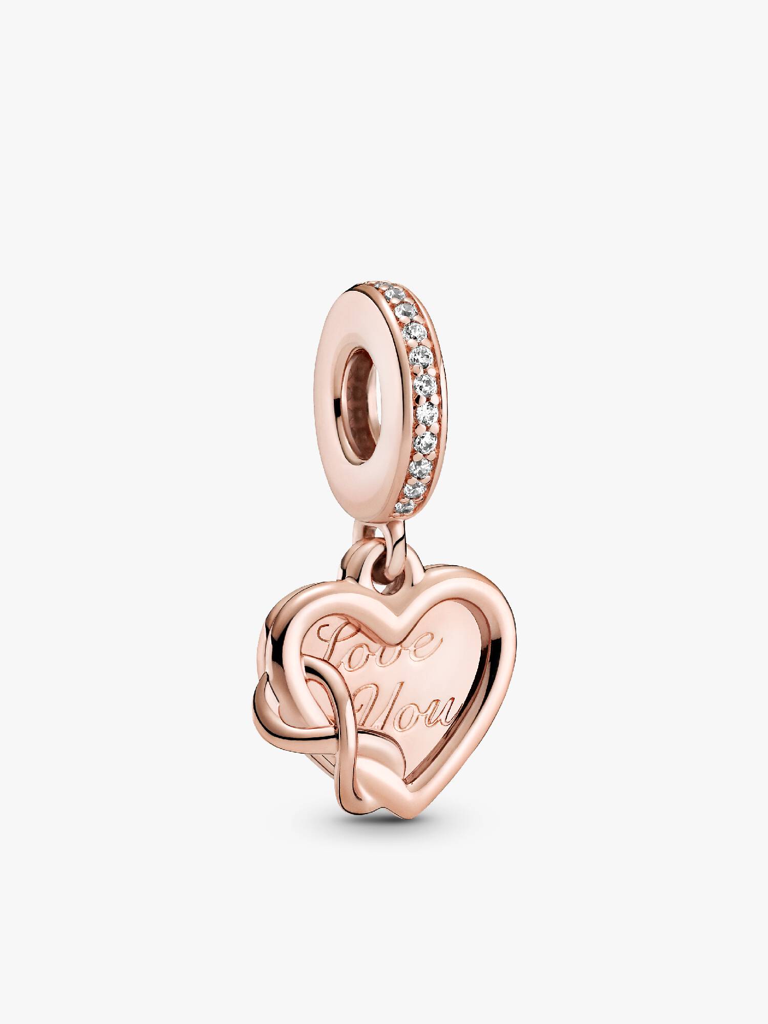 Charm colgante Corazón con infinito Te amo