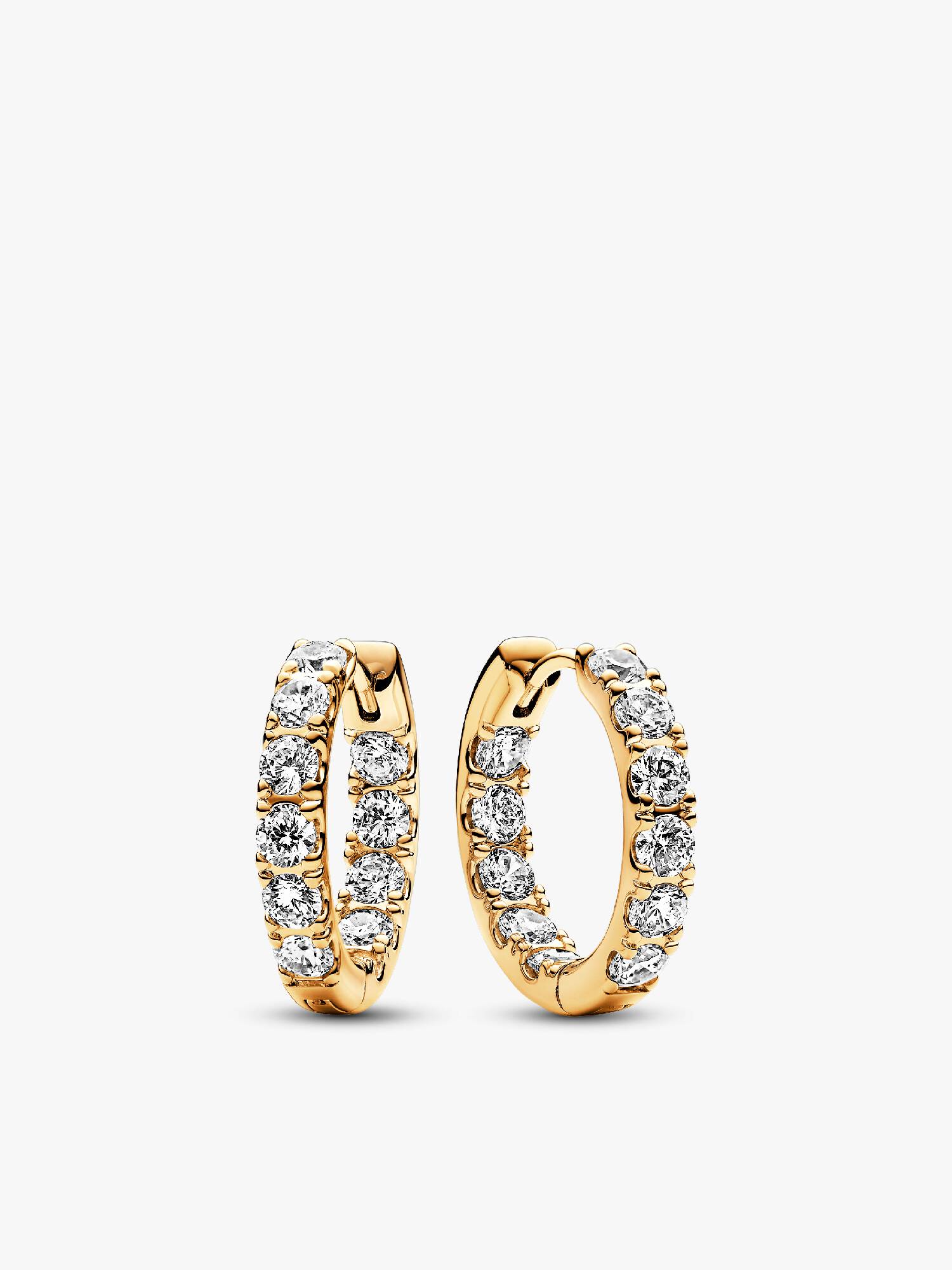 Aretes de aro Eternidad Hilera Brillante