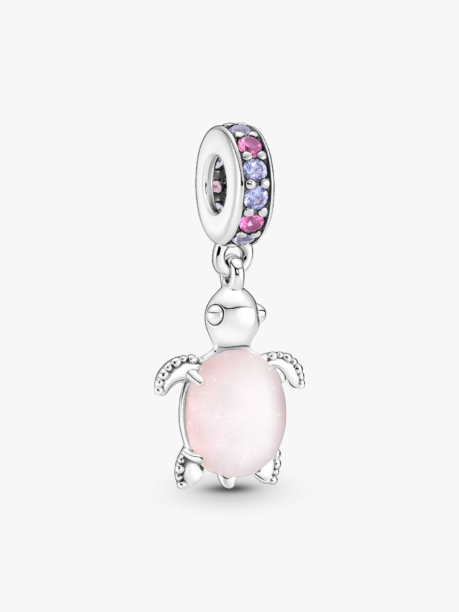Charm colgante Tortuga de mar rosa de cristal Murano