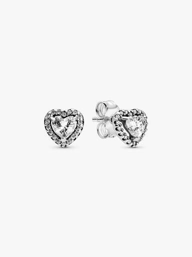Aretes de botón Corazón elevado