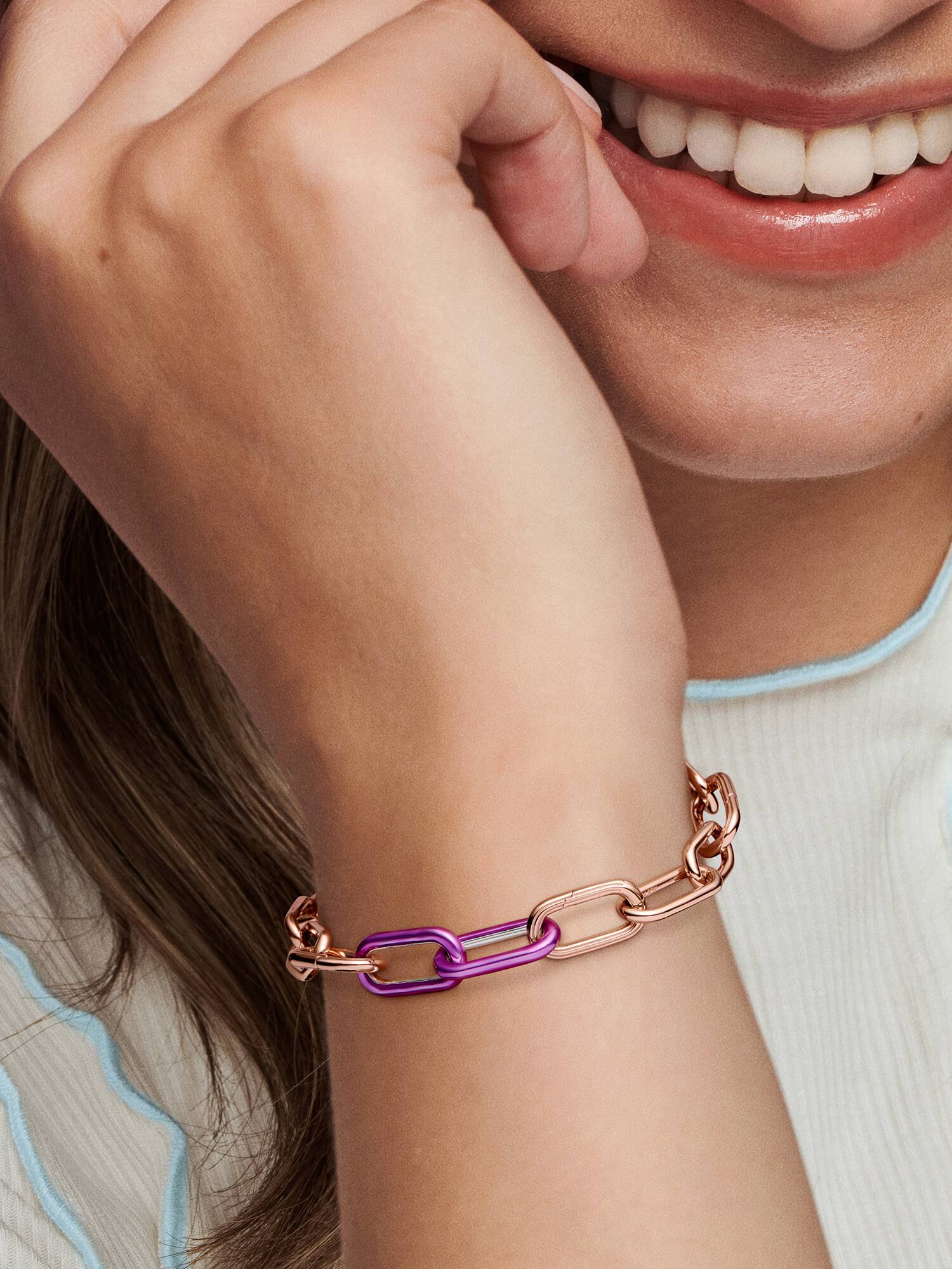 Eslabón de estilo doble morado impactante Pandora ME