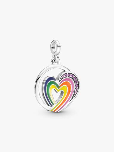 Charm Medallón Corazón arcoíris de libertad Pandora ME