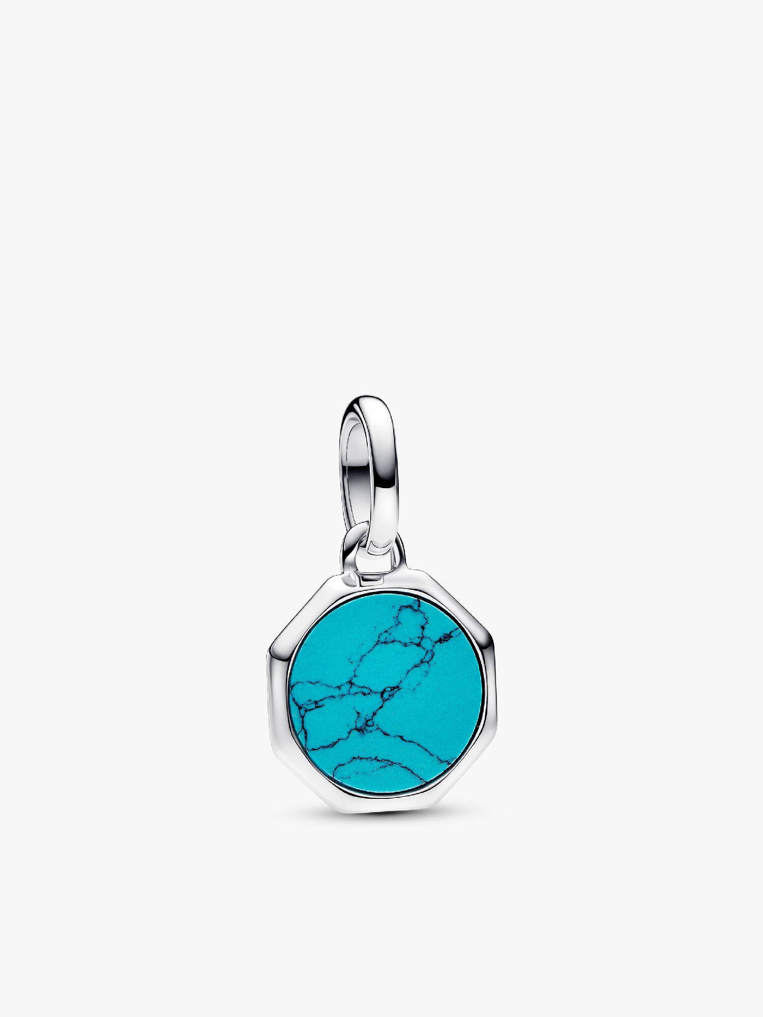 Charm Mini Medallón grabable turquesa