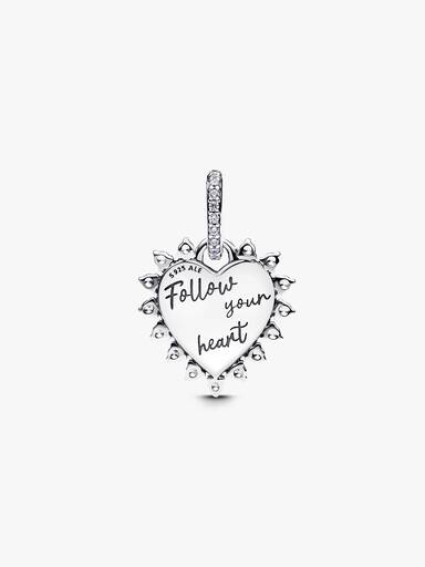 Charm Colgante Corazón Flecha Giratoria