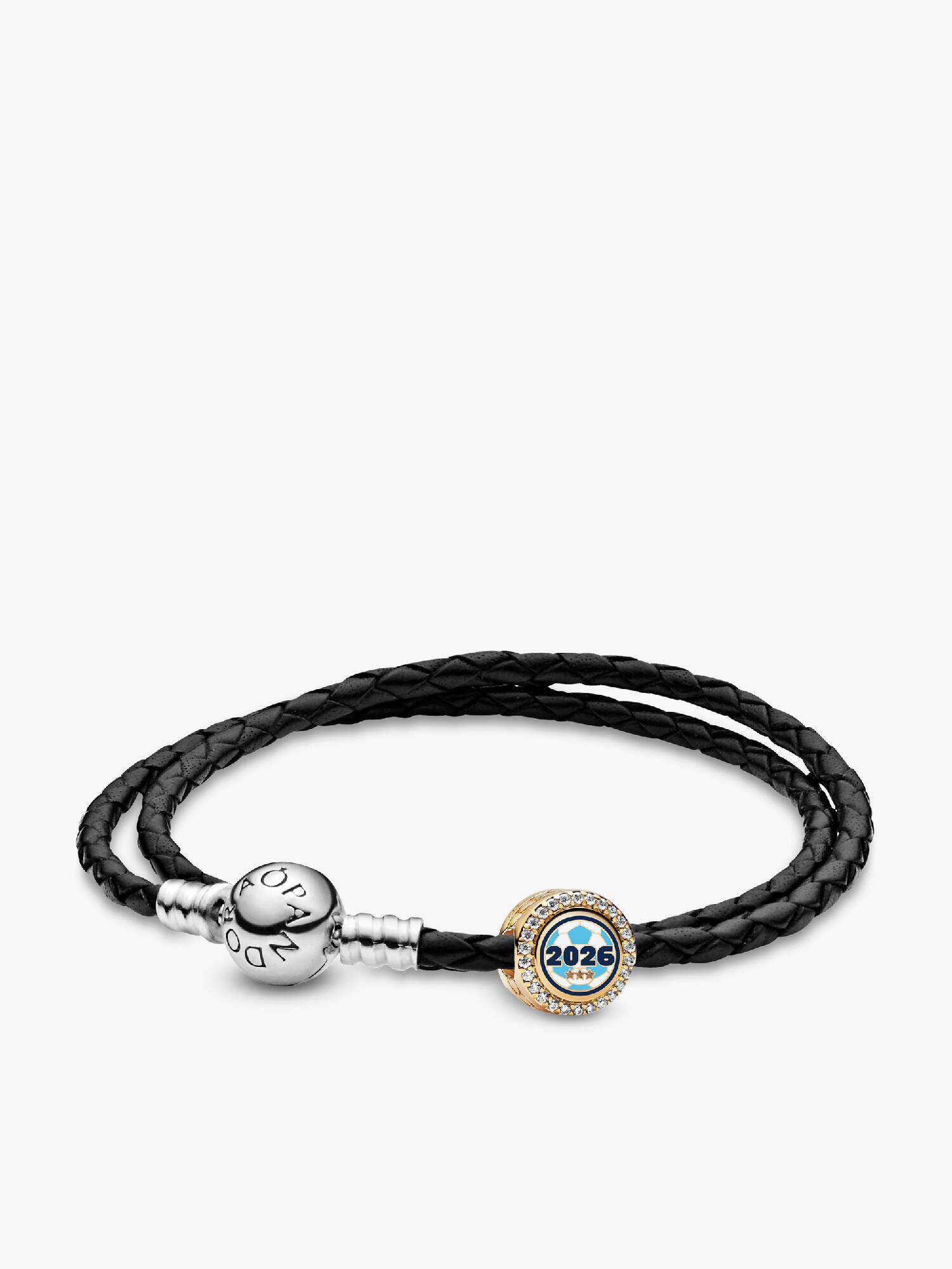 Set Pulsera de Cuero y Charm Argentina 2026 Brillante