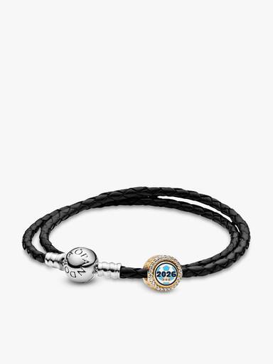 Set Pulsera de Cuero y Charm Argentina 2026 Brillante