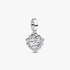 Charm Colgante Doble Corazón Brillante Plateado Charm Colgante Doble Corazón Brillante Plateado
