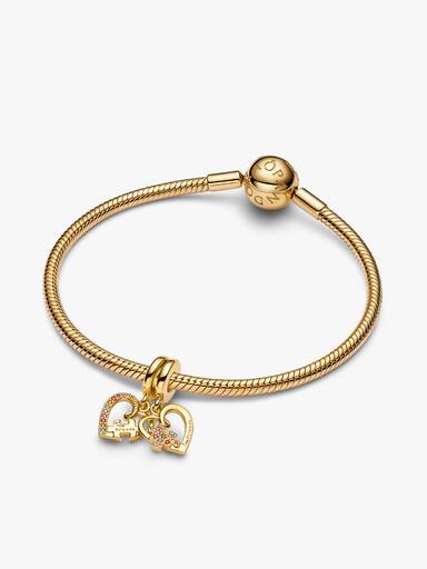 Charm Colgante pieza de rompecabezas divisible en forma de corazones