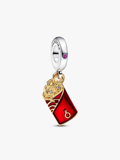 Charm Colgante Sobre rojo de dos tonos