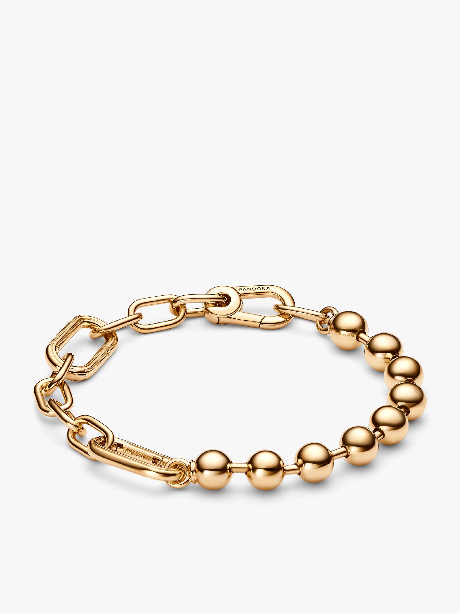 Brazalete de cadena de eslabones y cuentas de metal