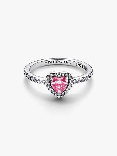 Anillo Corazón Rosa Elevado