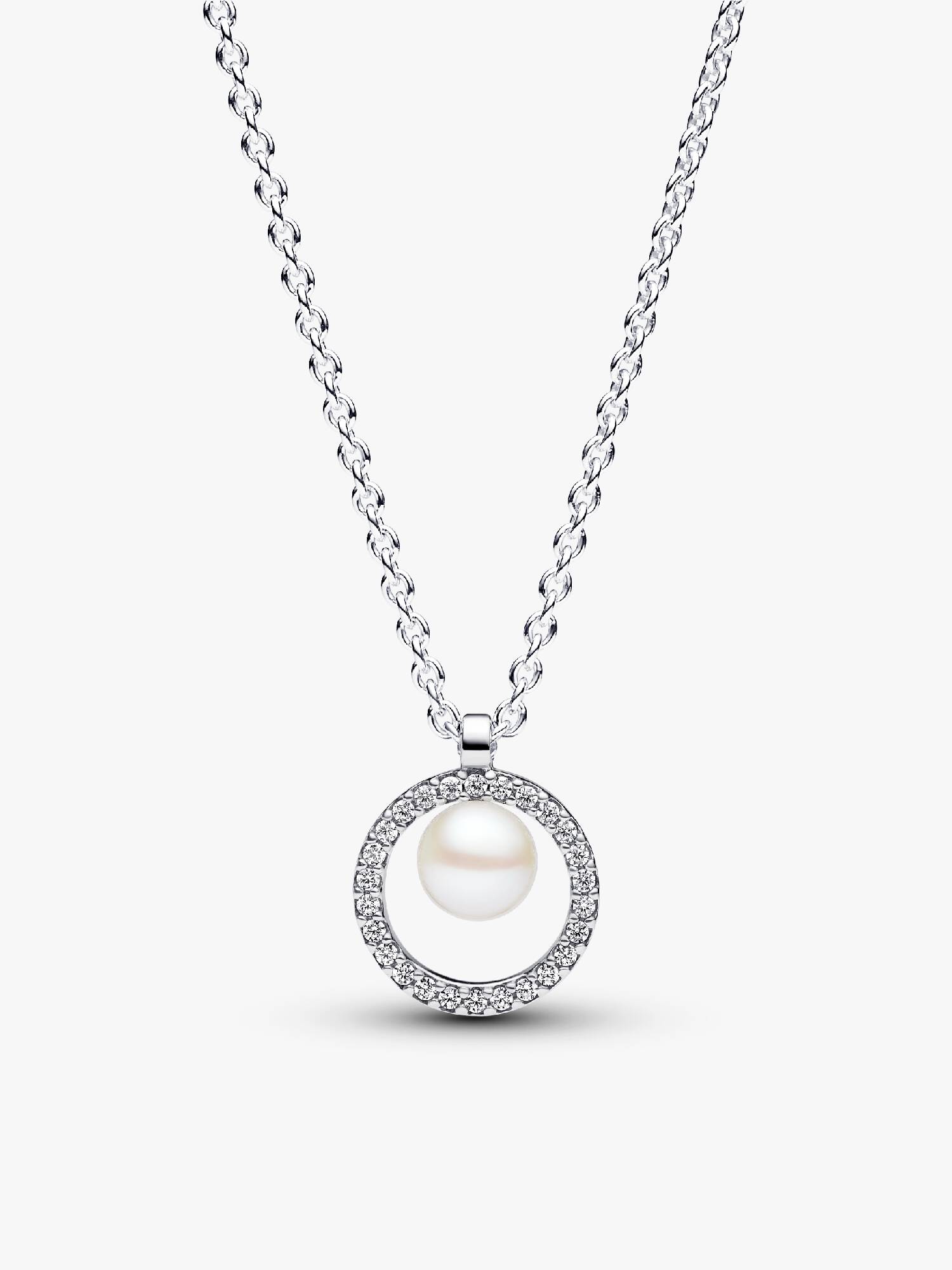 Collar Collier Perla Cultivada de Agua Dulce Tratada y Pavé