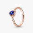 Anillo Corazón elevado azul reluciente Anillo Corazón elevado azul reluciente