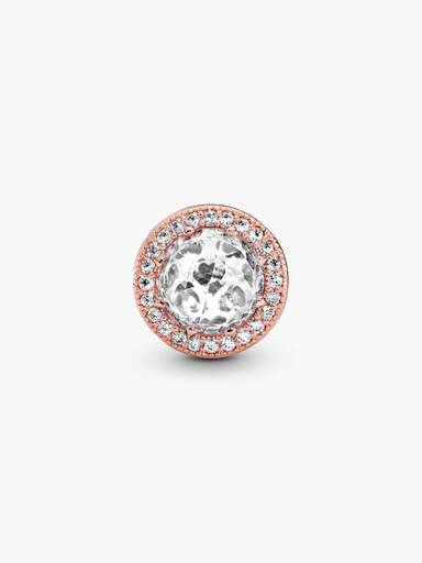 Charm Transparente Centelleante Recubrimiento en Oro Rosa