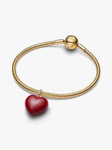 Charm colgante Corazón Acolchado rojo
