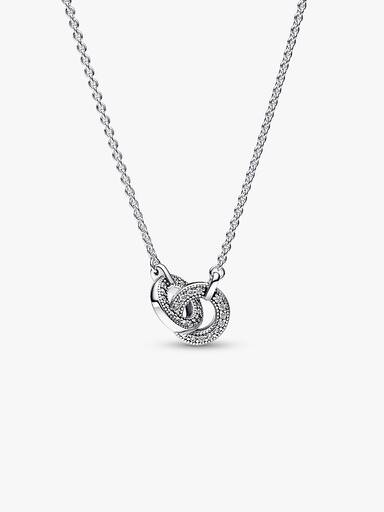 Collar con Colgante en Pavé Entrelazado de Pandora Signature