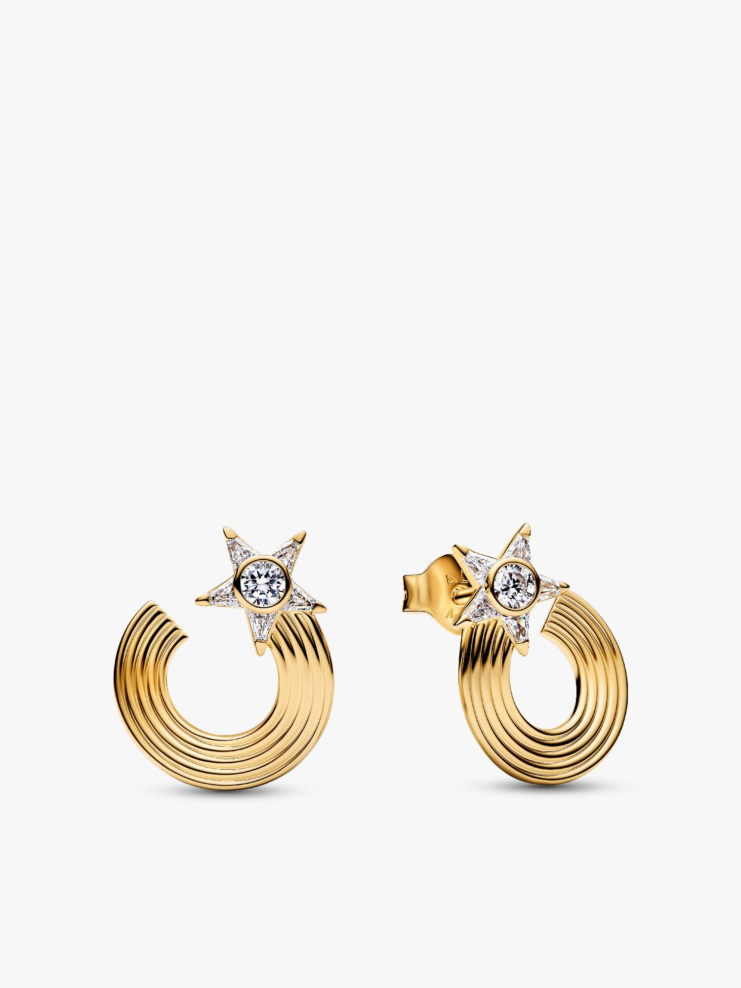 Aretes de botón Estrella Fugaz Brillante 