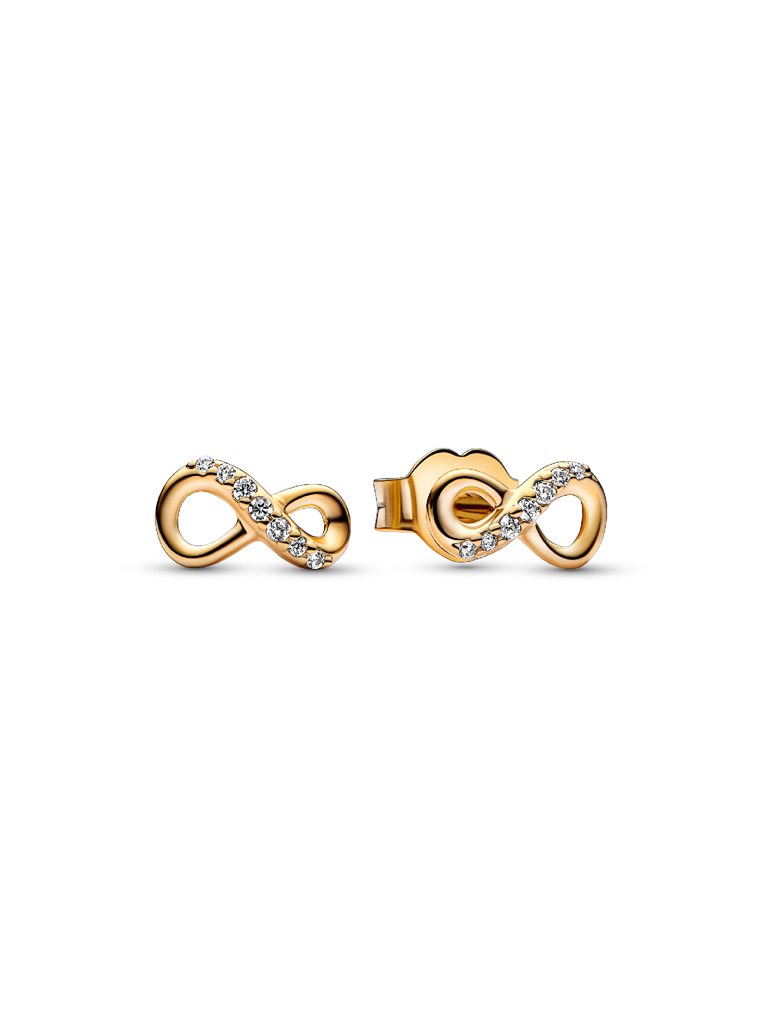 Aretes de botón infinito reluciente