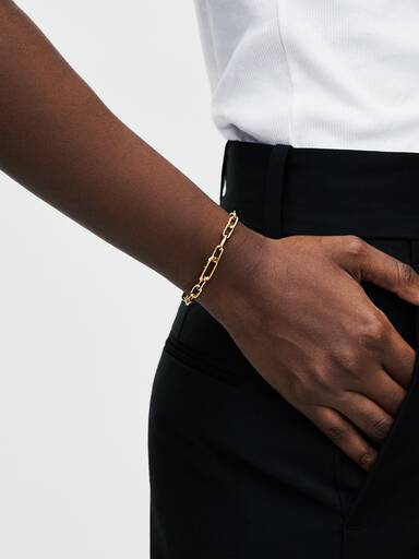 Brazalete de cadena de eslabones pequeños