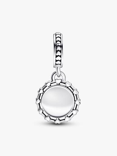 Charm Colgante Disco y Corazones Grabable