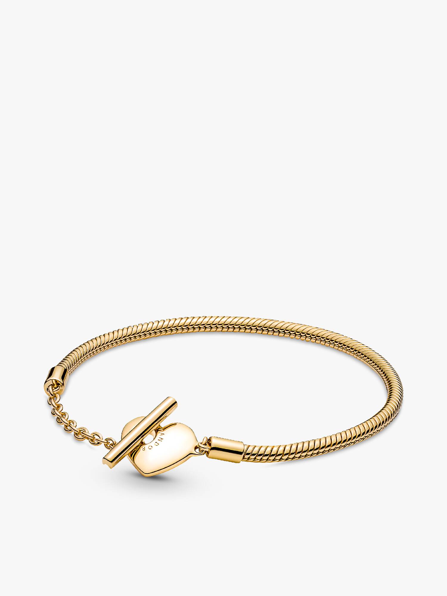 Brazalete cadena de serpiente corazón con barra T