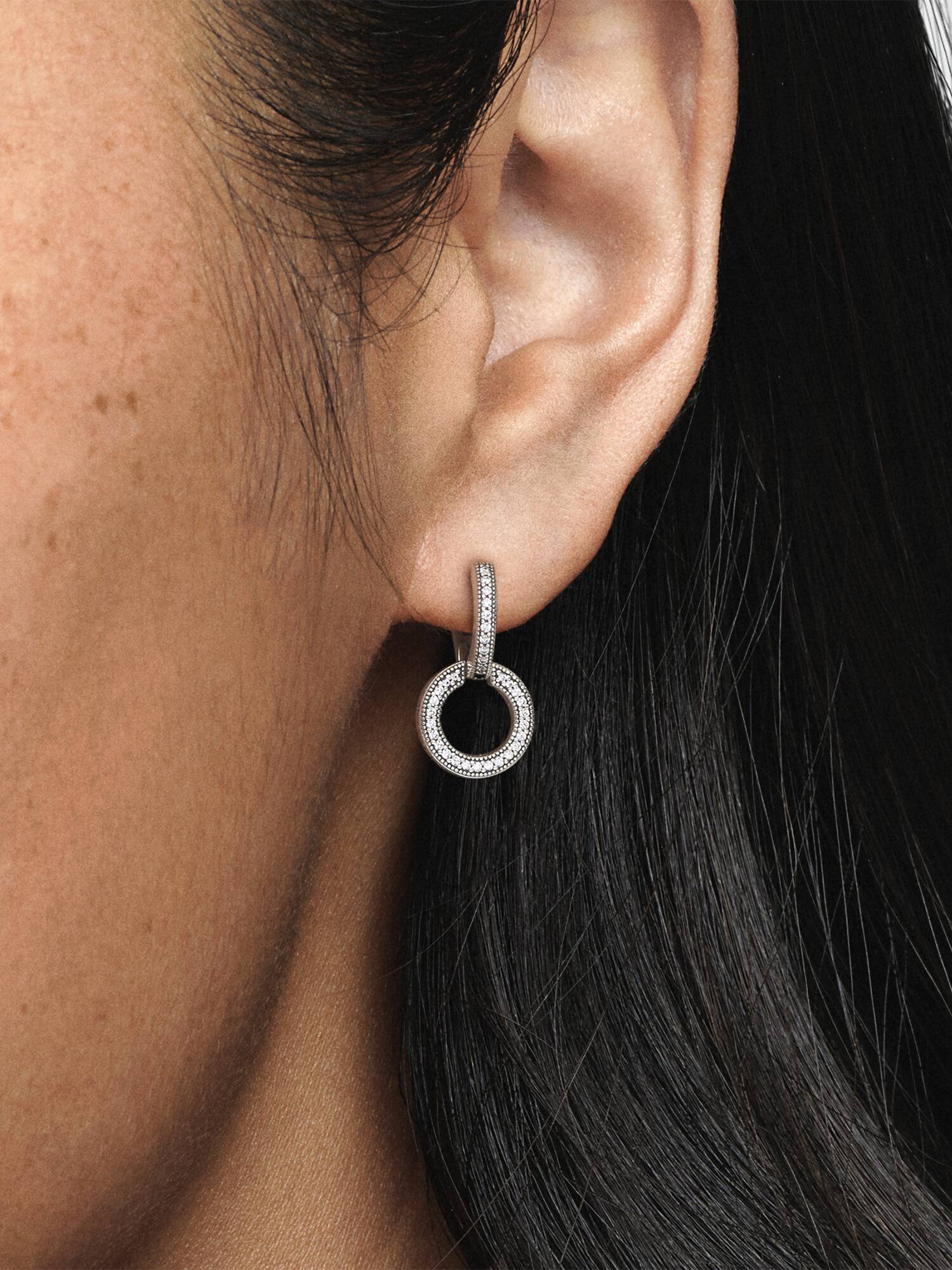 Aretes doble aro resplandecientes